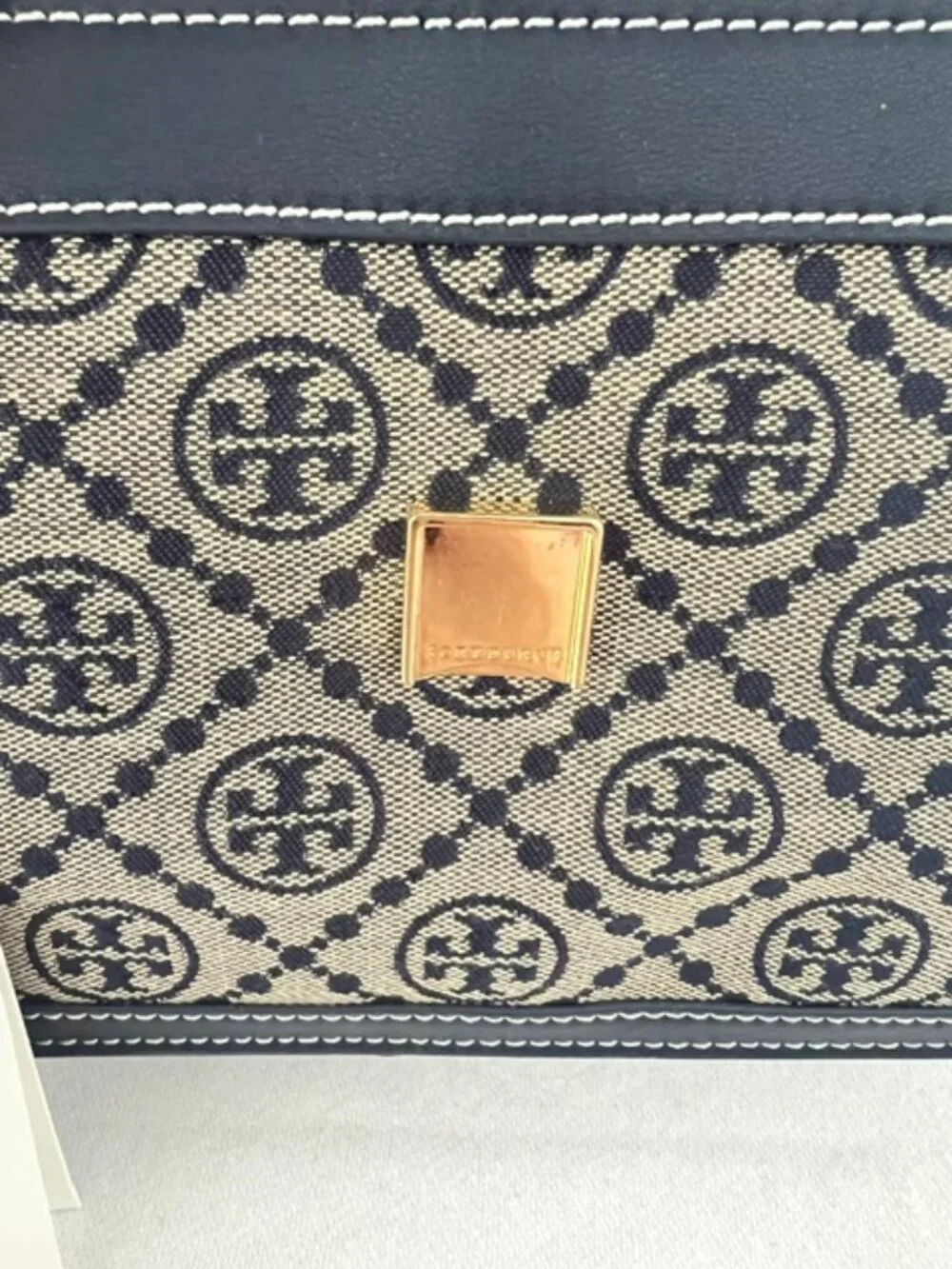 Tory Burch T Monogram Jacquard Shoulder Bag in Tory Navy